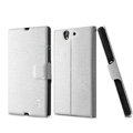 IMAK Slim leather Case support Holster Cover for Sony Ericsson L36i L36h Xperia Z - White
