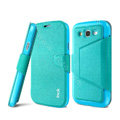 IMAK Squirrel lines leather Case support Holster Cover for Samsung i9080 i9082 Galaxy Grand DUOS - Blue