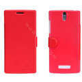 Nillkin Fresh leather Case Bracket Holster Cover Skin for OPPO X909 Find 5 - Red