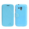 Nillkin Fresh leather Case Bracket Holster Cover Skin for Samsung i8262D GALAXY Dous - Blue