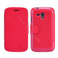 Nillkin Fresh leather Case Bracket Holster Cover Skin for Samsung i8262D GALAXY Dous - Red
