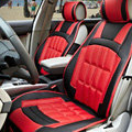 FORTUNE Custom Auto Car Seat Cover Cushion Set artificial leather - Red Black