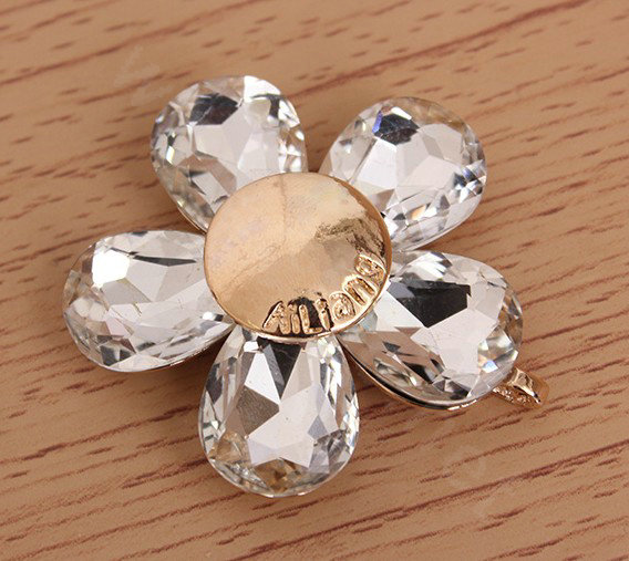 Alloy Crystal Flower Metal DIY Phone Case Cover Deco Kit - White
