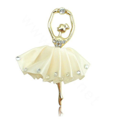 Ballet girl Alloy Crystal Metal DIY Phone Case Cover Deco Kit - Beige