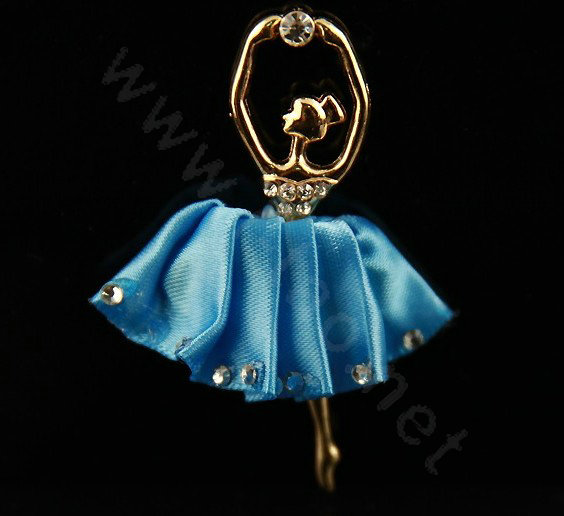 Ballet girl Alloy Crystal Metal DIY Phone Case Cover Deco Kit - Blue