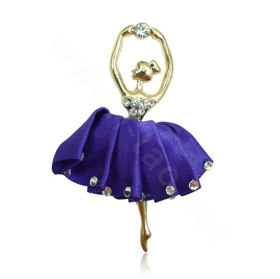 Ballet girl Alloy Crystal Metal DIY Phone Case Cover Deco Kit - Purple
