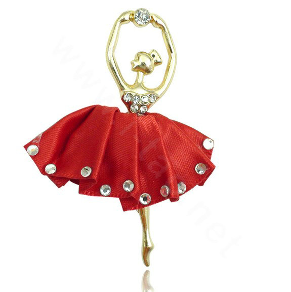 Ballet girl Alloy Crystal Metal DIY Phone Case Cover Deco Kit - Red