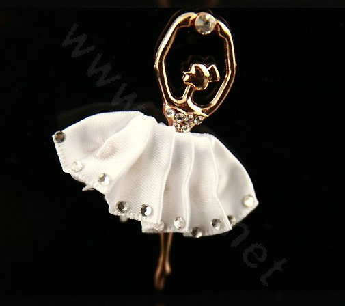Ballet girl Alloy Metal Crystal DIY Phone Case Cover Deco Kit - White