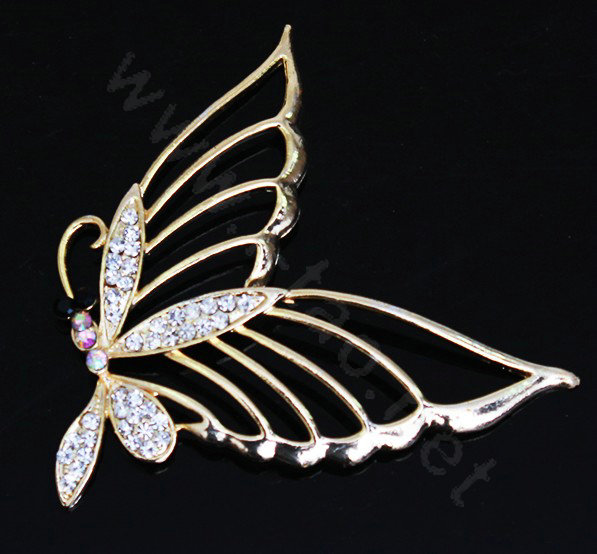 Butterfly Alloy Crystal Metal DIY Phone Case Cover Deco Kit - Gold
