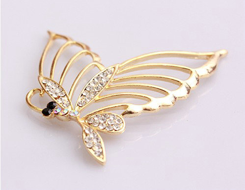 Butterfly Alloy Crystal Metal DIY Phone Case Cover Deco Kit - Gold