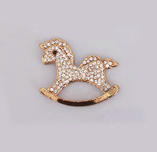 Horse Alloy Bling Metal Crystal DIY Phone Case Cover Deco Kit - Gold