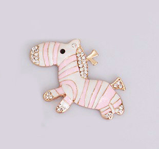 Horse Alloy Bling Metal Crystal DIY Phone Case Cover Deco Kit - Pink White