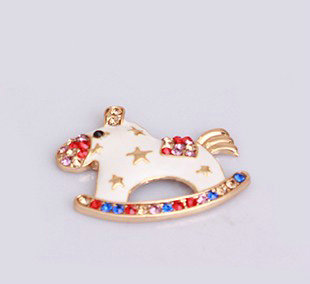 Horse Alloy Bling Metal Crystal DIY Phone Case Cover Deco Kit - Red White
