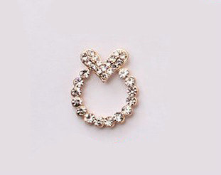 Lover Alloy Bling Crystal Lens sticker DIY Phone Case Cover Deco Kit - White