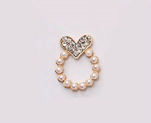 Lover Alloy Bling Crystal Pearl Lens sticker DIY Phone Case Cover Deco Kit - White