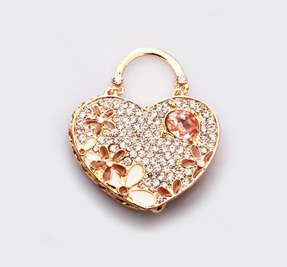 Lover Handbag Crystal Alloy Metal DIY Phone Case Cover Deco Kit - Gold