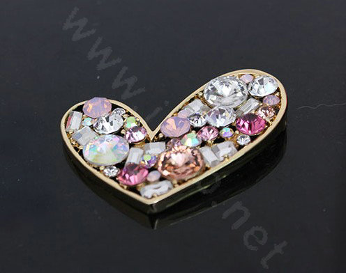 Lover Rhinestone Alloy Crystal Metal DIY Phone Case Cover Deco Kit - Pink