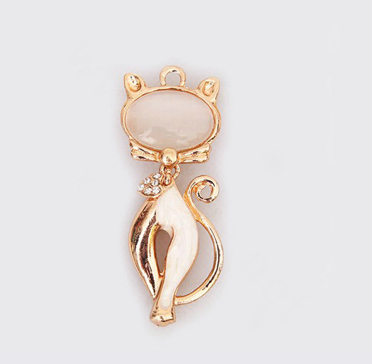 Persian cat Alloy Crystal Metal DIY Phone Case Cover Deco Kit - Gold