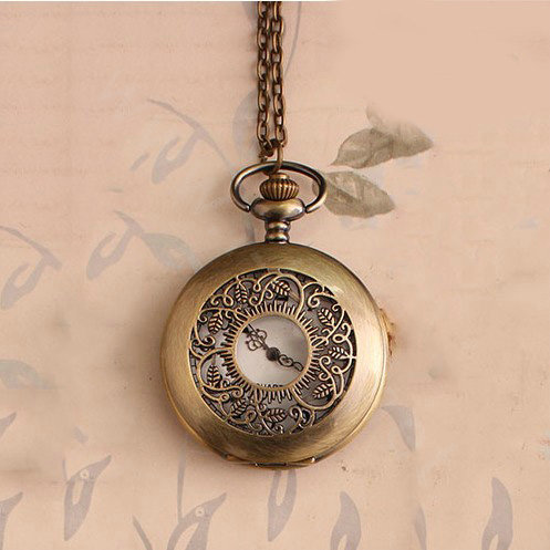 Retro Pattern Bronze Pocket Watch Alloy DIY Phone Case Cover Deco Kit