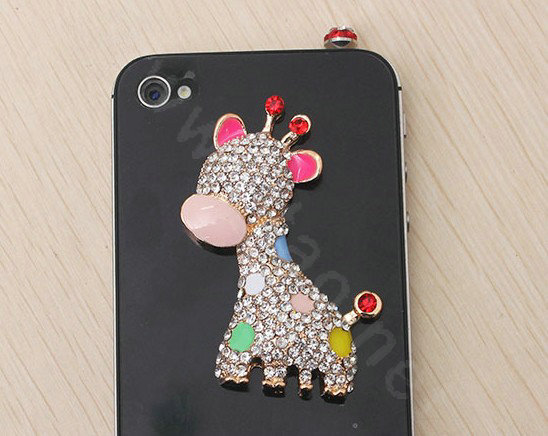 Sika deer Alloy Crystal Metal DIY Phone Case Cover Deco Kit - Multicolor