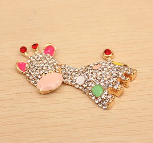 Sika deer Alloy Crystal Metal DIY Phone Case Cover Deco Kit - Multicolor