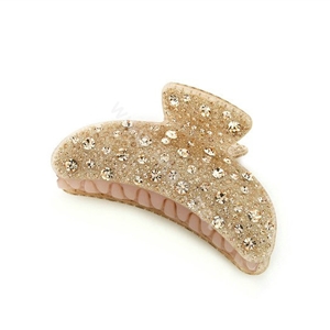 Hair Jewelry Full Diamond Rhinestone Crystal Hair Clip Claw Clamp - Champagne