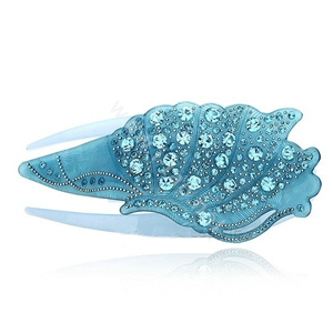 Hair Jewelry Rhinestone Crystal Ice cream Hairpin Hair Clip Claw Clamp - Blue
