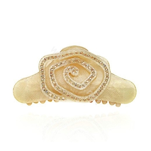 Hair Jewelry Ring Diamond Crystal Rhinestone Hair Clip Claw Clamp - Champagne
