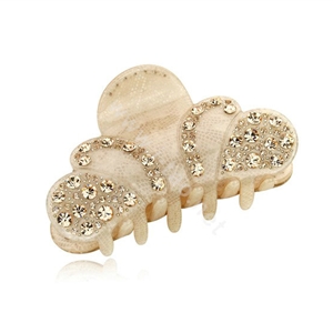 Hair Jewelry Sparkly Crown Crystal Rhinestone Hair Clip Claw Clamp - Champagne