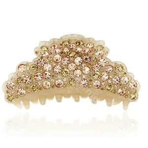 Hair Jewelry Sparkly Crystal Full Rhinestone Hair Clip Claw Clamp - Champagne