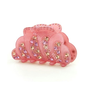 Hair Jewelry Sparkly Crystal Rhinestone Hair Clip Claw Clamp - Pink