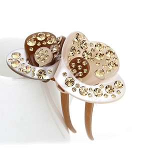 Hair Jewelry Crystal Rhinestone lotus Flower Hair Pin Comb Clip - Champagne