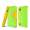 IMAK cross Flip leather case book Holster holder cover for BBK vivo E5 - Green