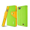 IMAK cross Flip leather case book Holster holder cover for OPPO finder X907 - Green