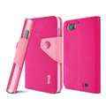 IMAK cross Flip leather case book Holster holder cover for OPPO finder X907 - Rose