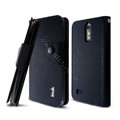 IMAK cross leather case Button holster holder cover for HUAWEI A199 Ascend G710 - Black