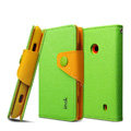 IMAK cross leather case Button holster holder cover for Nokia Lumia 520 - Green
