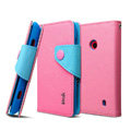 IMAK cross leather case Button holster holder cover for Nokia Lumia 520 - Pink