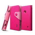 IMAK cross leather case Button holster holder cover for Nokia Lumia 520 - Rose