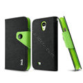 IMAK cross leather case Button holster holder cover for Samsung GALAXY S4 I9500 SIV - Black