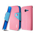 IMAK cross leather case Button holster holder cover for Samsung i759 i699 S7562i - Pink