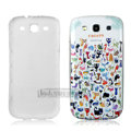 IMAK Painting Relievo Case Cats Battery Cover for Samsung Galaxy SIII S3 I9300 - Multicolour