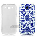 IMAK Painting Relievo Case blue and white porcelain Battery Cover for Samsung Galaxy SIII S3 I9300 - Blue