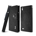 IMAK cross Flip leather case book Holster holder cover for Huawei P6 - Black