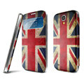 IMAK Flip Leather Case Holster Painting Battery Cover for Samsung I9200 Galaxy Mega 6.3 - British flag