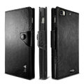 IMAK R64 Flip leather Case support Holster Cover for Lenovo K900 - Black