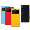 Nillkin Fresh leather Case Bracket Holster Cover Skin for HUAWEI P6 - Red