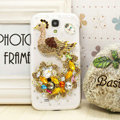 Peacock diamond Crystal Cases Bling Hard Covers for Samsung GALAXY S4 I9500 SIV - White