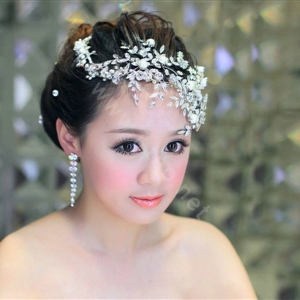 Wedding Bride Jewelry Crystal Pearl Headband Headpiece Flowers Hair Accessories