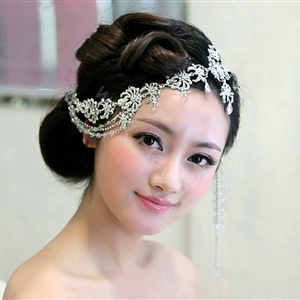 Wedding Bride Jewelry Rhinestone Crystal tassels Headpiece Headband Hair Accessories